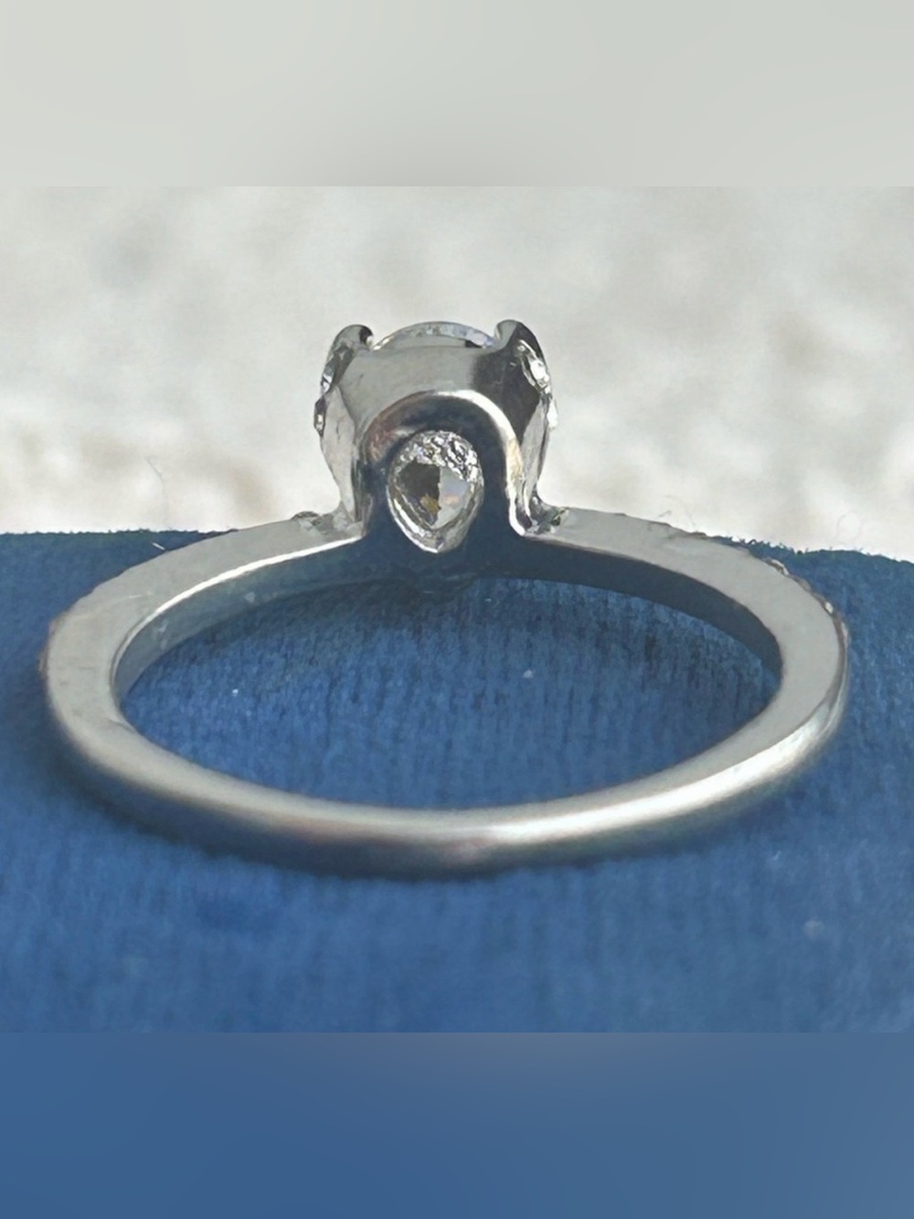 Faux Diamond Pear Cut Teardrop Ring Size 8 Silver Tone Pave Rhinestone Band - Picture 9 of 12